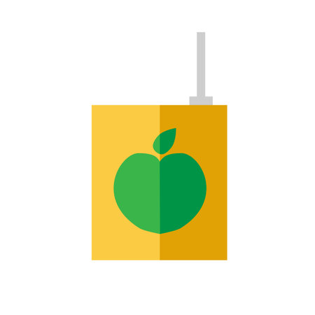 Apple juice in a carton with a straw.のイラスト素材