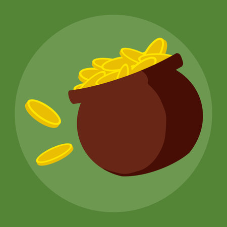 Pot of gold coins.のイラスト素材