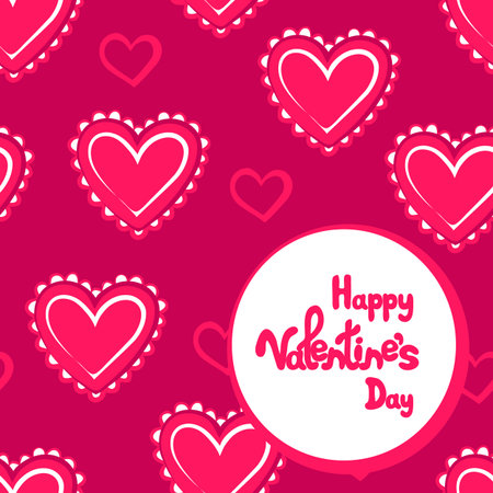 Happy Valentine's day greeting card with hearts. Vector illustration.のイラスト素材
