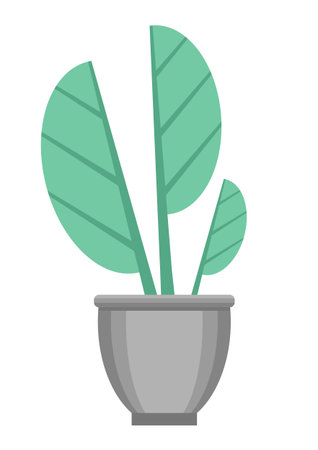 Houseplant in a pot. Isolated on a white background. Flat design. Vector illustration.のイラスト素材