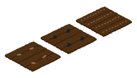 Different types of seeds on the beds. Crop. Isometry. Isolated garden beds on a white background. Vector illustration.のイラスト素材