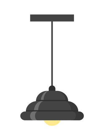 Black loft style chandelier. Isolated on white background. Vector illustration.のイラスト素材