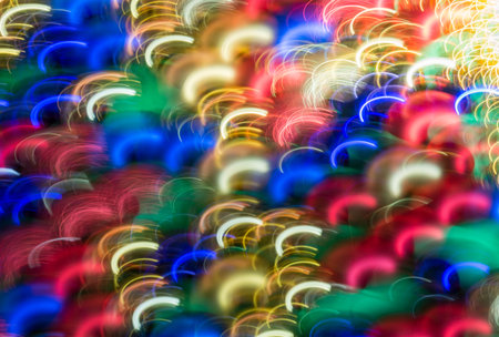 christmas lights as nice holiday color background. boke color. Abstract light trails, background illustrationの写真素材