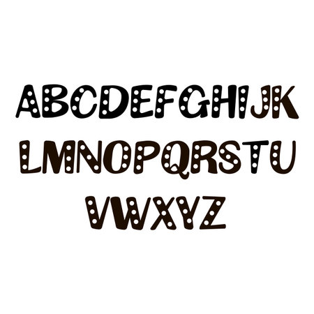 Hand written uppercase English alphabet / font / letters. Vector illustrationのイラスト素材