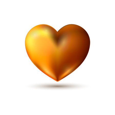 Vector illustration of realistic gold heart. Valentine's day design.のイラスト素材