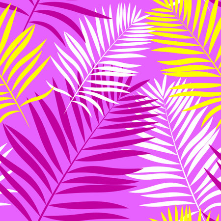 Seamless tropical leaves pattern. Vector illustration
