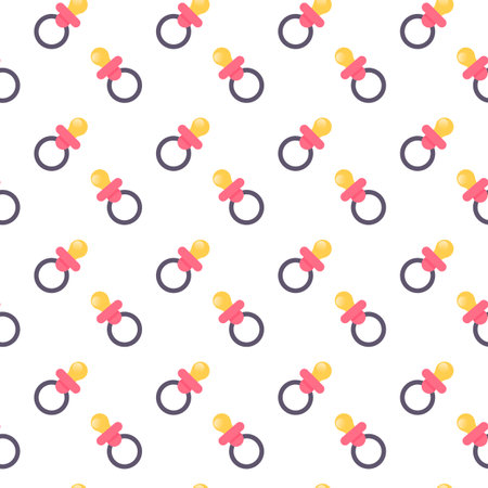 Baby shower seamless pattern. Vector illustration. Cute color design for gift wrapping paper, greeting cards, posters, banners, fabrics, textile, web, printsのイラスト素材