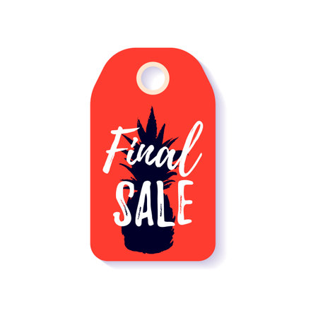 Summer Sale tag with hand drawn elements. Vector illustration.のイラスト素材