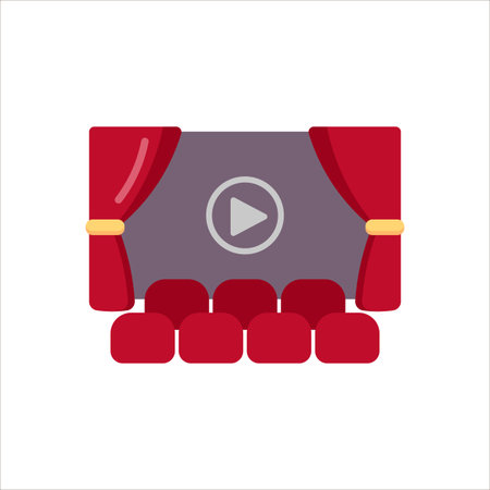 Cinema screen icon isolated on white. Vector illustrationのイラスト素材