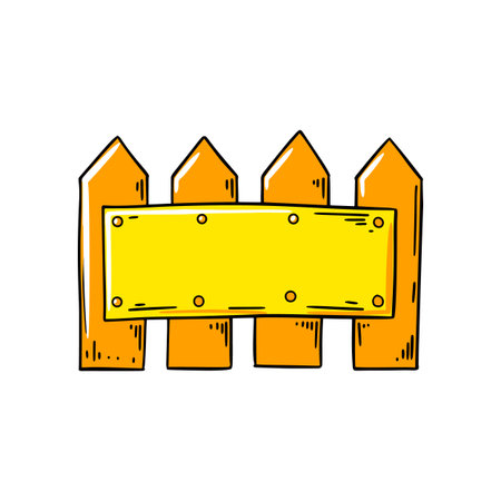 Hand drawn wooden fence. vector illustrationのイラスト素材