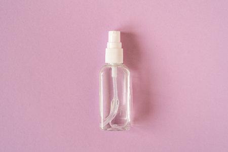 Hand sanitizer antiseptic gel on pink background.の写真素材
