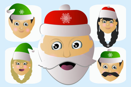 Santa Claus vector icon simple picture on a white background a fewのイラスト素材