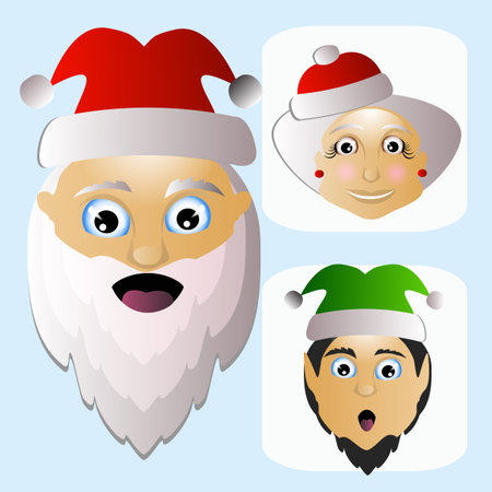 Santa Claus icon vector and MIS Santa Claus and elf difficult unconventional territory on a white background to separate easily.の写真素材