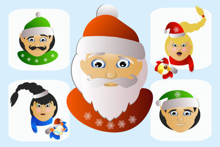 Santa Claus vector icon picture strange exotic special on a white background a few.の写真素材