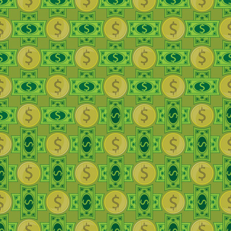 Dolar. seamless pattern. Simple fashion symbol for web site design or a on for mobile applications. Logo Illustrationsのイラスト素材