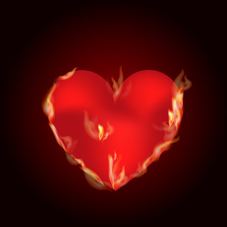 the heart of the blazing fire. Valentine s Day. A simple symbol for web site design or a on for mobile applications. Logo Illustrationsのイラスト素材