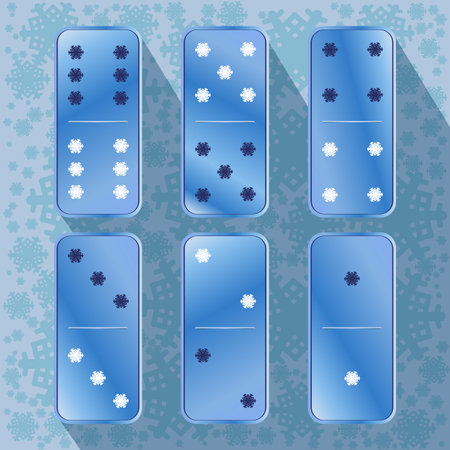 Domino icon illustration of six pieces snowflake. FOR USE design, decoration, printing, smart phone, website, etcのイラスト素材
