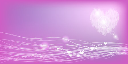 pink background. Valentine s Day. Glowing lines and hearts. Illustration. Use for Website, phone, computer printing fabric decoration design etcのイラスト素材