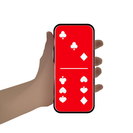 hand holding a domino three - six. Illustrations. Use for Website, phone, computer, printing fabric decoration design etcのイラスト素材