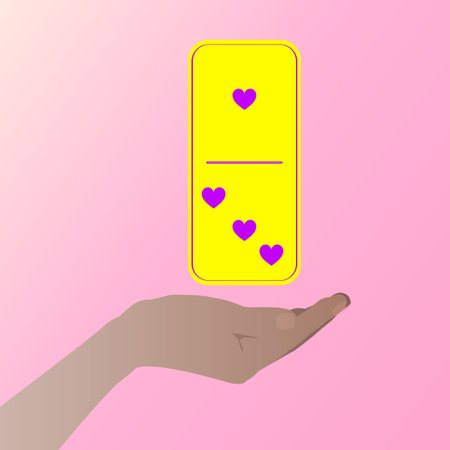 hand holding a domino. Illustrationsのイラスト素材
