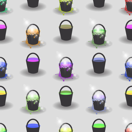 a bucket. seamless pattern. children s illustration. used for printing, the website, Smart Phone, design etcのイラスト素材