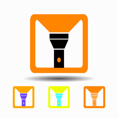 Flashlight icon. isolated on white background Trendy flat style for graphic design, logos, website, social media, UI, mobile applicationのイラスト素材
