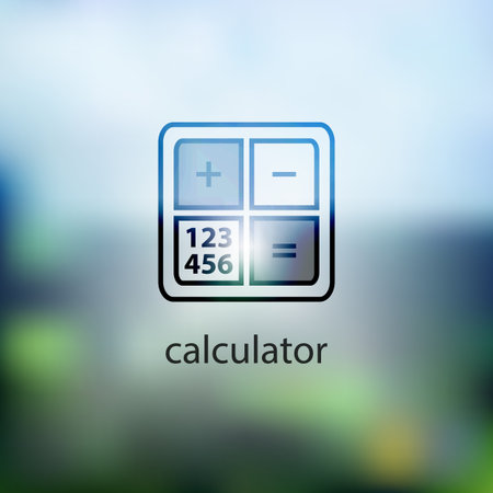 calculator icon. isolated on background blurred. Trendy flat style for graphic design, logos, website, social media, UI, mobile applicationのイラスト素材