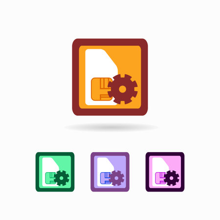 SIM settings icon. isolated on white backgroundTrendy flat style for graphic design, logos, website, social media, UI, mobile applicationのイラスト素材