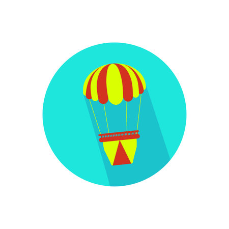 Balloon travel on a white background in a bright circle.のイラスト素材