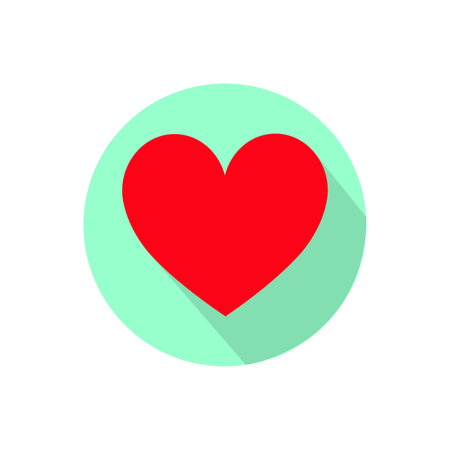 A heart on a white background in a bright circle.のイラスト素材