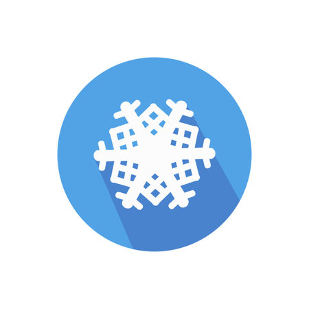 Snowflake on a white background in a bright circle.のイラスト素材
