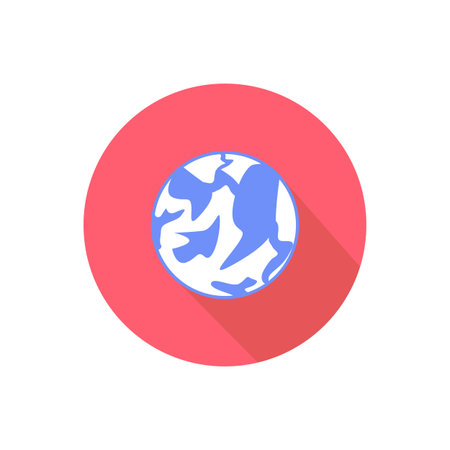 Planet on a white background in a bright circle.のイラスト素材