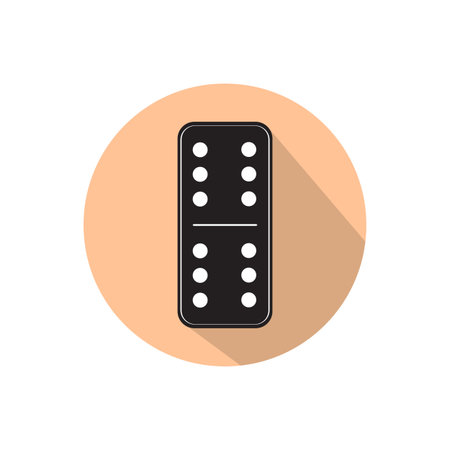 Dominoes isolated on white background in a bright circle.のイラスト素材