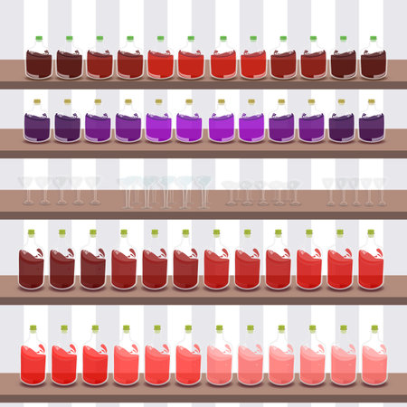 bottles with drinking. concept of entertainment and recreation. illustration. use a smart phone, website, printing, decorating etc .のイラスト素材