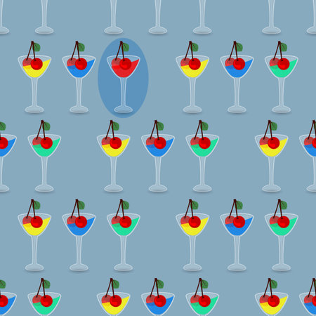 seamless pattern with drinking glasses. concept of recreation and entertainment. illustration. use a smart phone, website, printing, decorating etc ..のイラスト素材