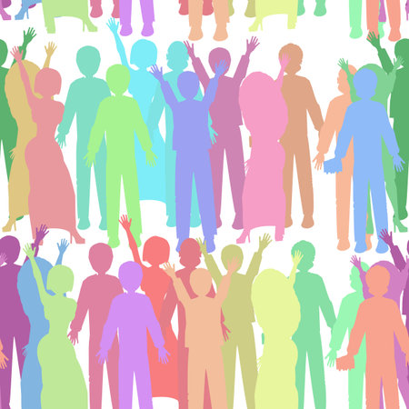 Seamless people pattern. illustration. use a smart phone, website, printing decorating etcのイラスト素材