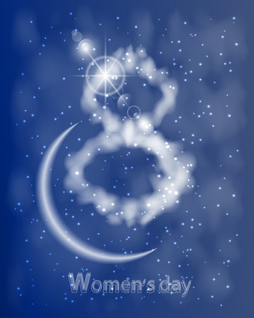 Women s Day tsyfry eight in the sky. illustration. use a smart phone, website, printing, decorating etc ..のイラスト素材