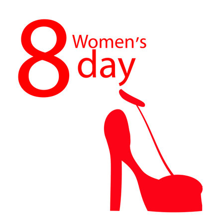 Women s Day red shoe. use a smart phone, website, printing, decorating etc .のイラスト素材