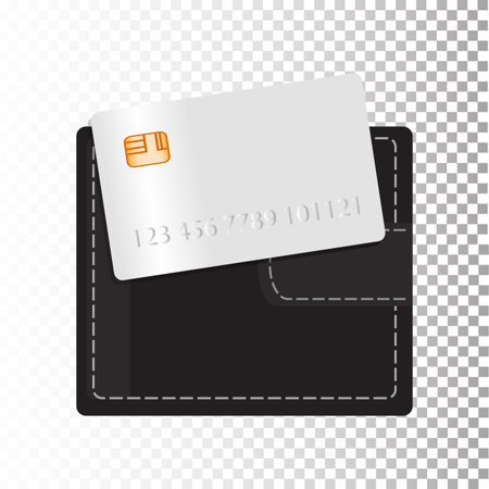 Credit card and wallet realistic detailed geometric design with isolated on white background. Illustration for your design.のイラスト素材