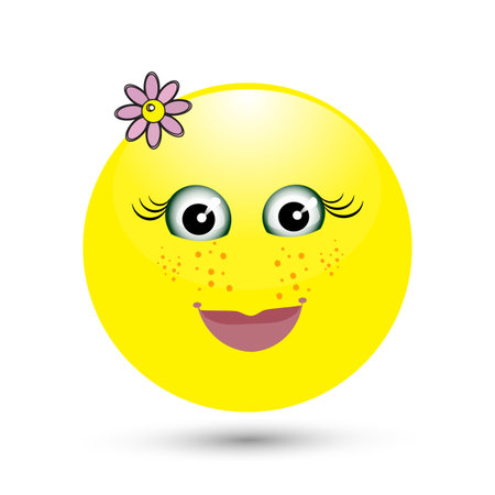 SMILE ICON. ILLUSTRATION FOR YOUR DESIGN.のイラスト素材