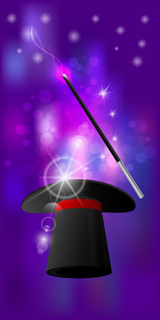 MAGIC AND MIRACLE. Vertical orientation of the sheet. Illustration for your design.のイラスト素材