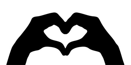 Concept of love. Hands in the shape of a heart. Illustration for your design.のイラスト素材