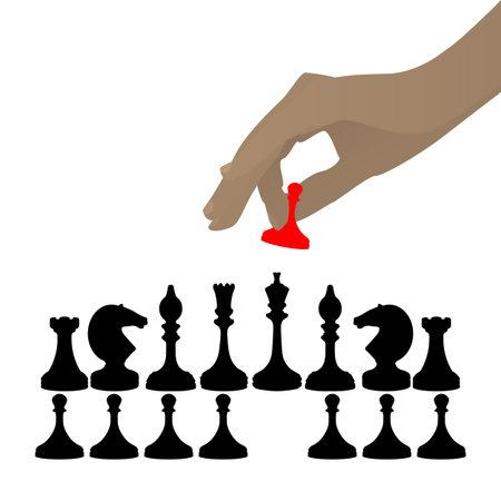 Concept of business game. Startup. First move. An illustration for your design.のイラスト素材