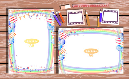 Photoframe on the tableのイラスト素材