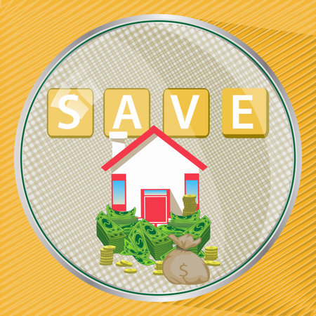 To save to insure the house and the finance. illustration for your design.のイラスト素材