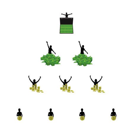 financial pyramid concept. business mlm. networkのイラスト素材