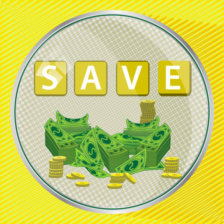 save money button concept. illustrationのイラスト素材