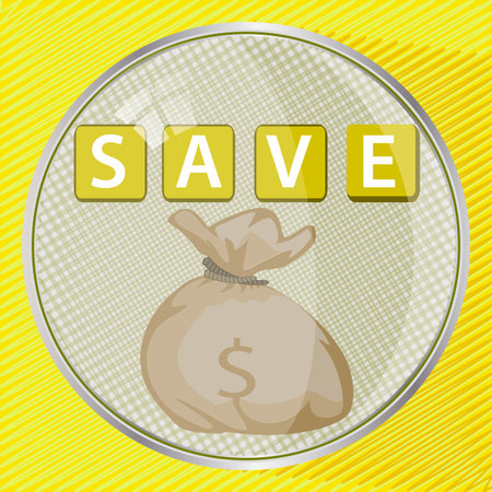 save money button concept. illustrationのイラスト素材