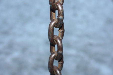 chain on a blue background. photo for your design