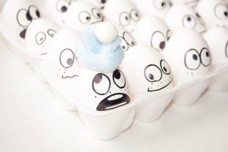 new year concept. amusing eggsの写真素材